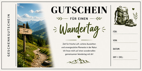 Gutschein digital wandertag - gutschein,