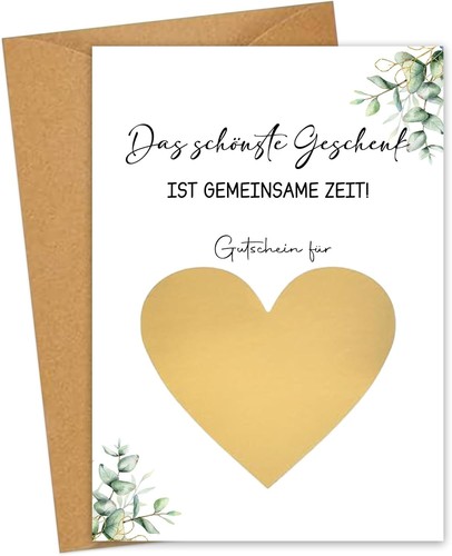 Rubbelkarte gutschein set herz - gutschein,