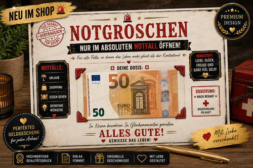 Notgroschen geldgeschenk din - geldgeschenk,