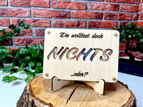 Geldgeschenk nichts holz - nichts,